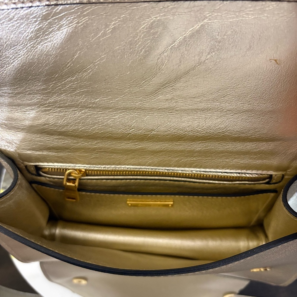 Miu Miu Gold Madras Crystal Embellished Crossbody Bag - Picture 9 of 13
